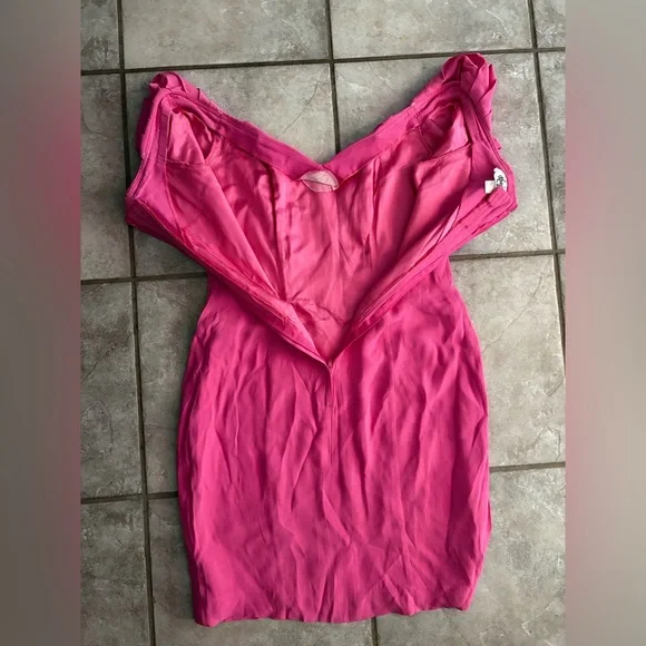 VINTAGE Pink Rhapsody Off-Shoulder Dress - Picture 11 of 15